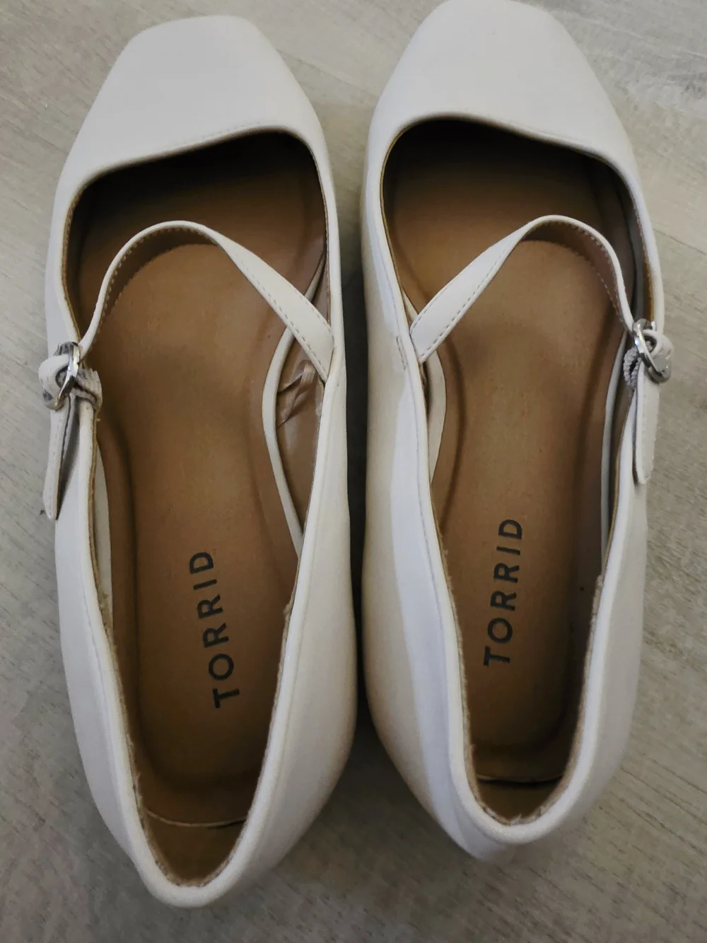 torrid Ivory Square-Toe Mary Jane Flats with Buckle